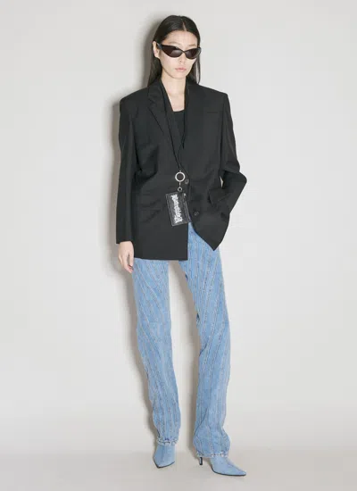 Balenciaga Women Logo Print Leather Cardholder On Keyring
