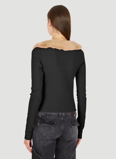 Blumarine Faux Fur Trim Cardigan