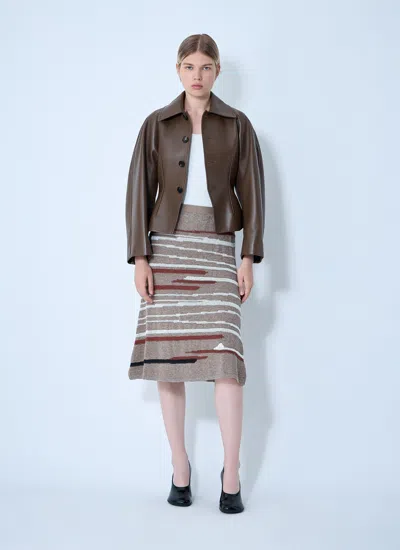 Bottega Veneta Rock Aus Leinen Und Baumwolle In Brown