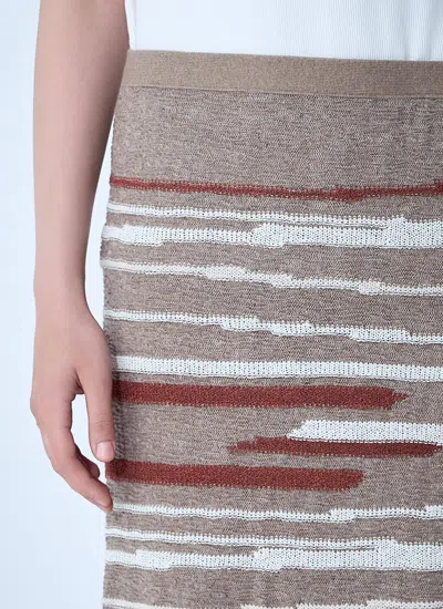Bottega Veneta Rock Aus Leinen Und Baumwolle In Brown
