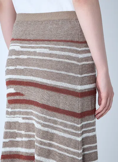 Bottega Veneta Rock Aus Leinen Und Baumwolle In Brown