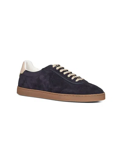 Brunello Cucinelli Blue Washed Suede Sneakers