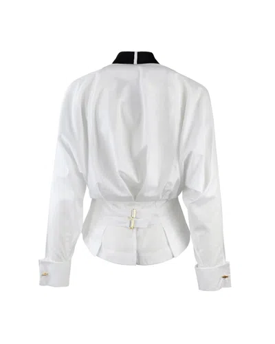 Elisabetta Franchi Camicia Bianca Con Cravatta In White