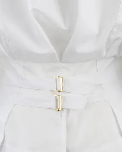 Elisabetta Franchi Camicia Bianca Con Cravatta In White
