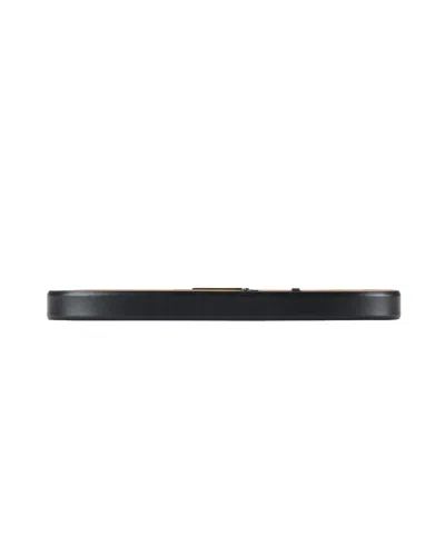 Elisabetta Franchi Black Leather Belt With Logo Plaque