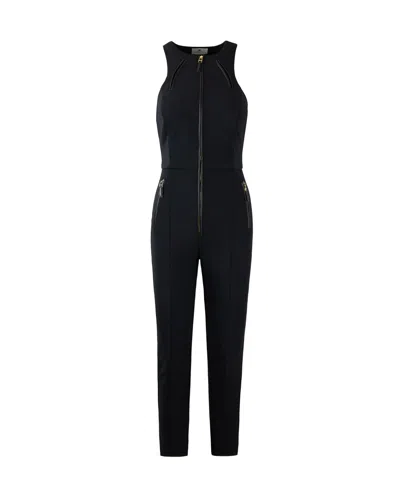 Elisabetta Franchi Zip-front Halterneck Jumpsuit In Black
