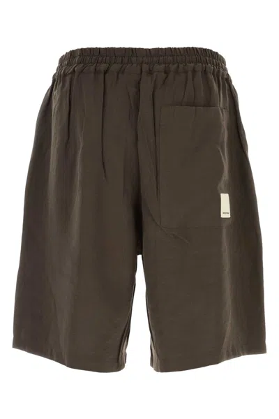 Emporio Armani Modal Fabric Bermuda Trousers In Green