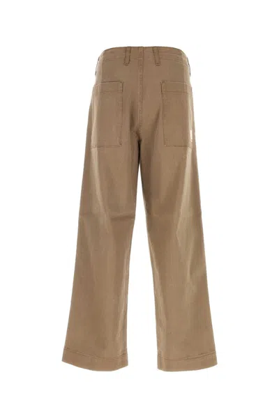 Emporio Armani Stretch Denim Jeans Wide Leg In Brown