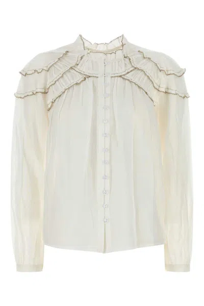 Isabel Marant Étoile Isabel Marant Etoile White Cotton Blend Christa Shirt In Neutral