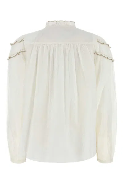 Isabel Marant Étoile Isabel Marant Etoile White Cotton Blend Christa Shirt In Neutral