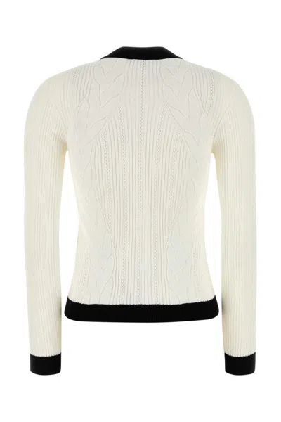 Balmain Women Ls Buttoned Torsade Knit Cardigan In Neutral