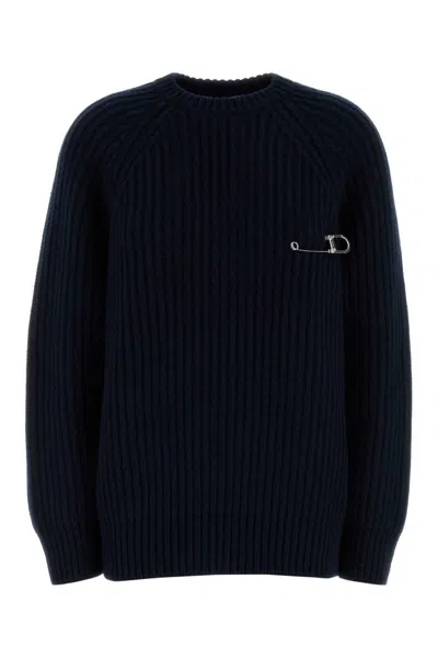 Prada Dark Blue Wool Blend Sweater In Blue