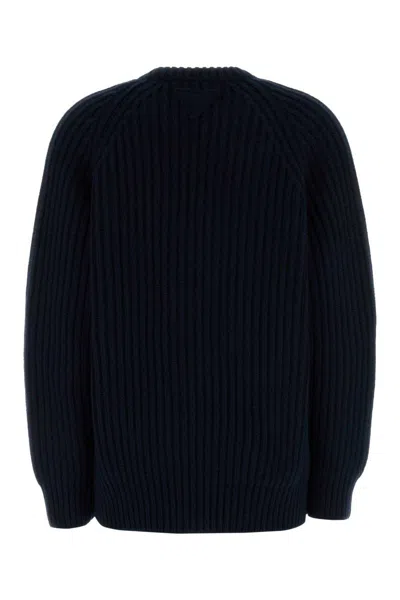 Prada Dark Blue Wool Blend Sweater In Blue