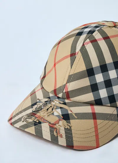 Burberry Ekd Checkered Baseball Cap In Neutral