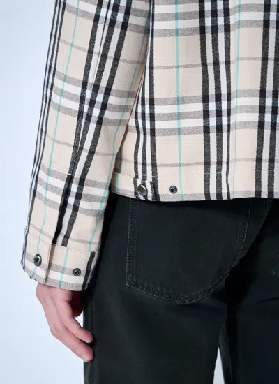 Burberry Check Cotton Harrington Jacket In Neutral