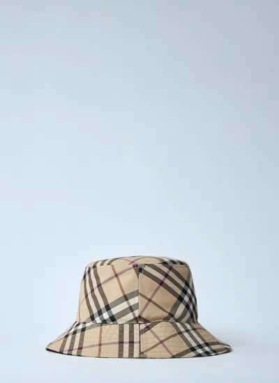 Burberry Men Check Twill Bucket Hat