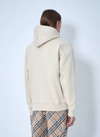 Burberry Men Logo Patch Hooded Sweatshirt In Neutral