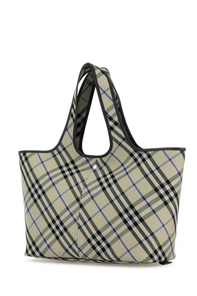 Burberry Embroidered Canvas Shopping Bag