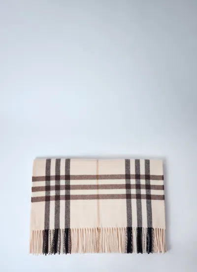 Burberry Women Wide Check Cashmere Scarf In Neutral