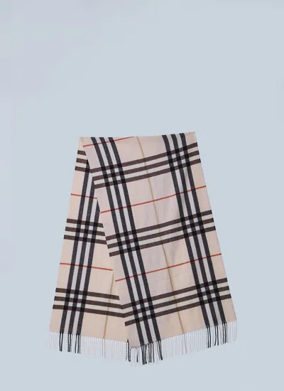 Burberry Women Wide Check Cashmere Scarf In Neutral