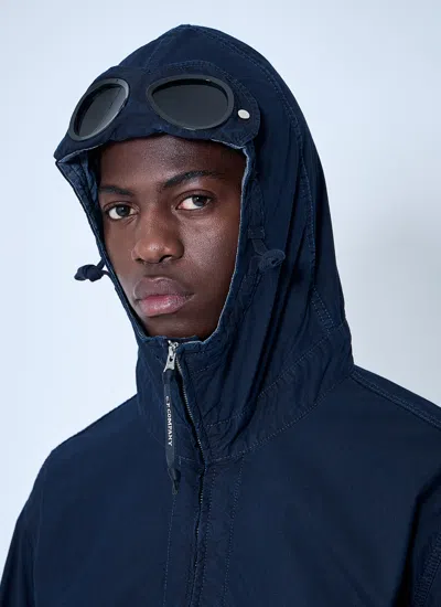 C.p. Company Men 50 Fili Goggle Jacket In Blue