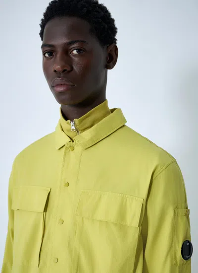 C.p. Company Men Cotton Overshirt In Yellow