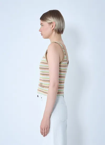 Chloé Women Cropped Logo Tank Top In Brown