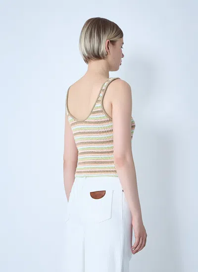 Chloé Women Cropped Logo Tank Top In Brown