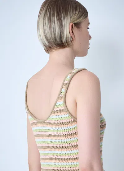 Chloé Women Cropped Logo Tank Top In Brown