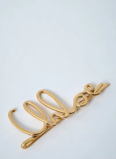 Chloé Chloe Women Gold Metal Chloe Iconic Hair Clips In Metallic