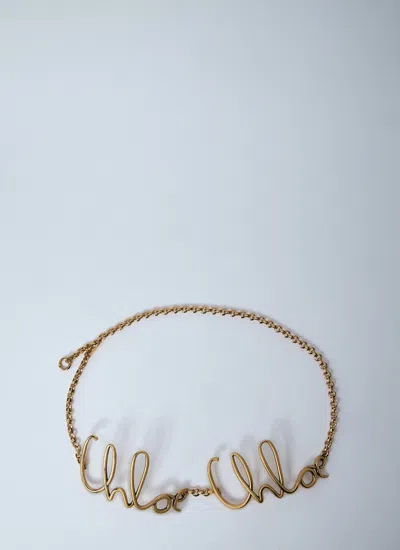 Chloé Women Logo Motif Iconic Belt In Gold