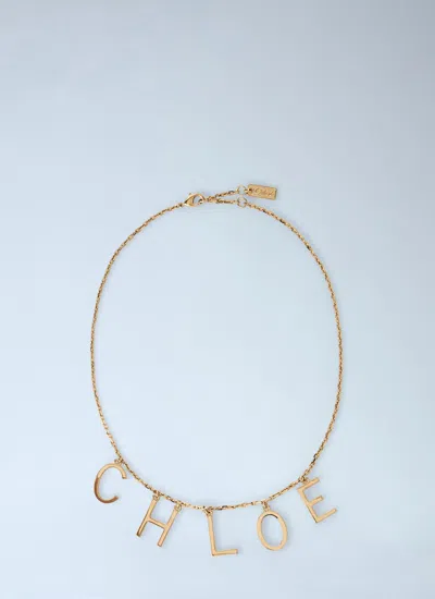 Chloé Women Logo Motif Necklace In Gold