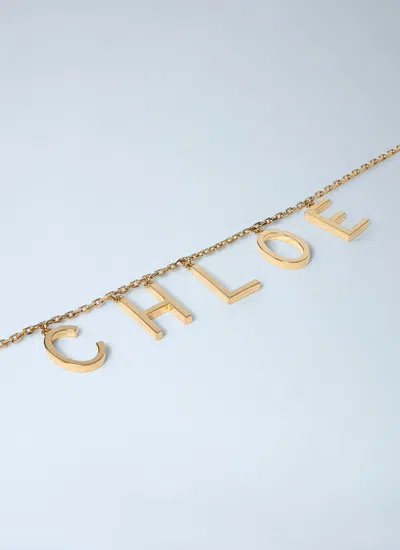 Chloé Women Logo Motif Necklace In Gold