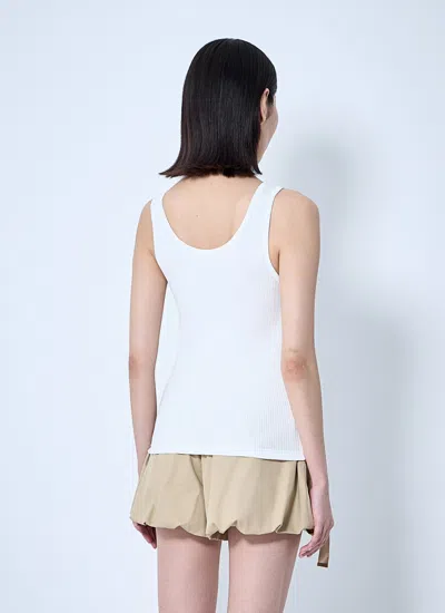 Chloé Embroidered Ribbed Cotton Tank