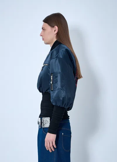 Chopova Lowena Men Little Birdy Bomber Jacket In Blue
