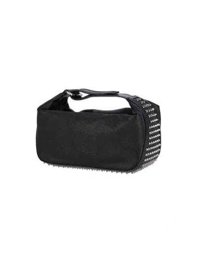 Christian Louboutin Funky Empire Spike Dopp Leather Top Handle Pouch In Black