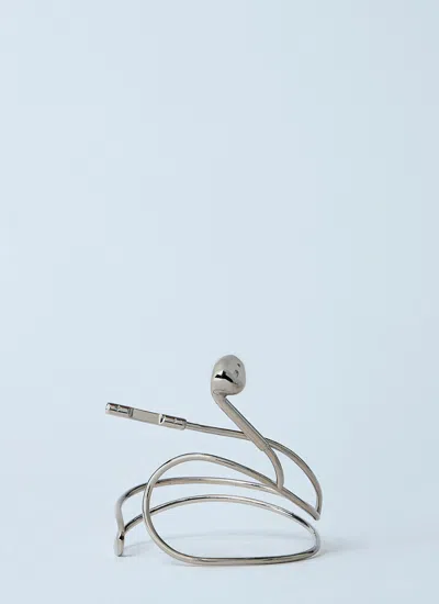 Coperni Earphones-motif Open-cuff Bracelet In Metallic