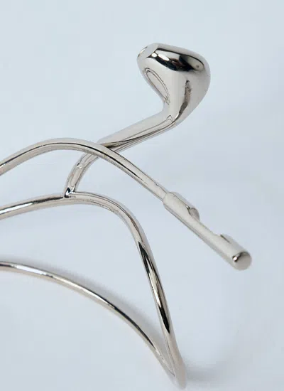 Coperni Earphones-motif Open-cuff Bracelet In Metallic
