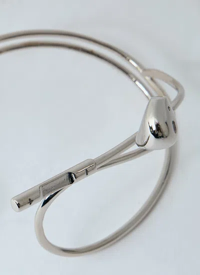 Coperni Earphones-motif Open-cuff Bracelet In Metallic