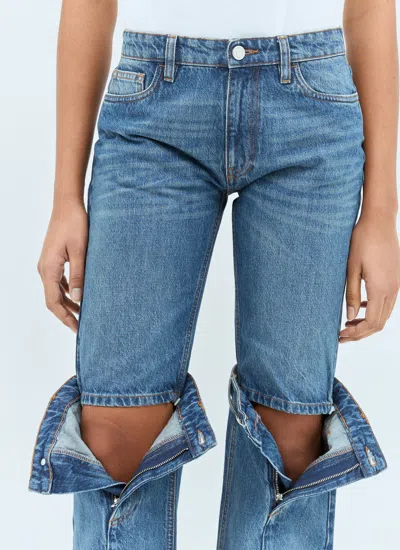 Coperni Open-knee Jeans In Blue