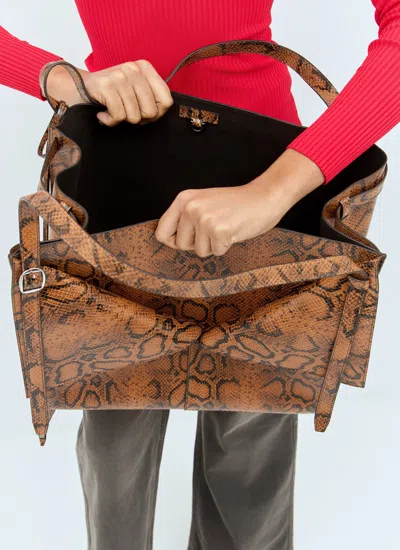 Coperni Women Snake Print Belt Cabas Bag