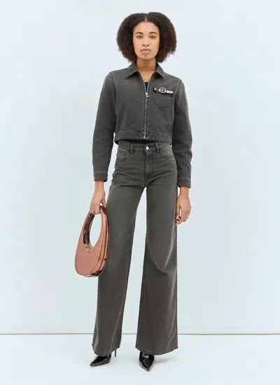 Coperni Women Wide Leg Jeans In Black