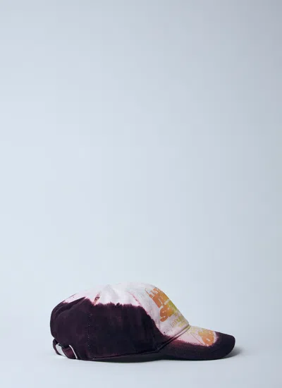 Diesel Chris Tie-dye Curved Brim Round Crown In Burgundy