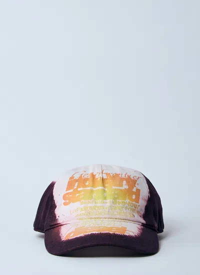 Diesel Chris Tie-dye Curved Brim Round Crown In Burgundy