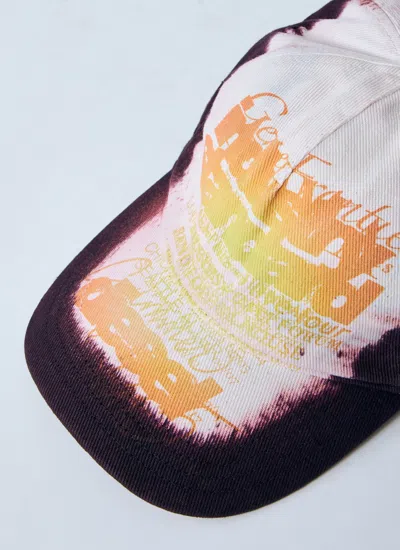 Diesel Chris Tie-dye Curved Brim Round Crown In Burgundy