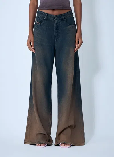 Diesel 1996 D-sire Jeans In Medium Blue With Faded Effect Women In Brown