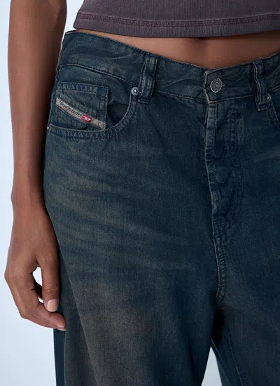 Diesel 1996 D-sire Jeans In Medium Blue With Faded Effect Women In Brown