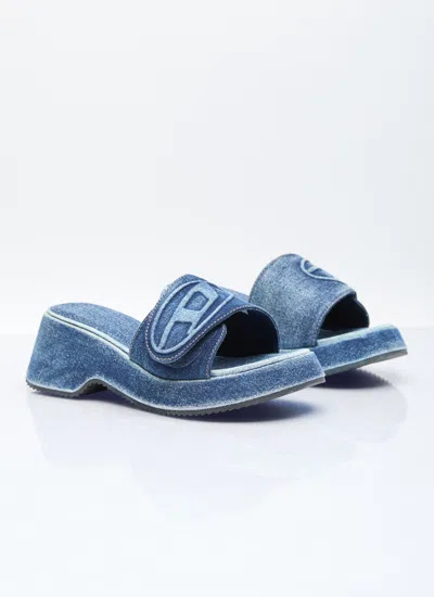 Diesel Blue Sa-oval D Pf W Heeled Sandals In Blue