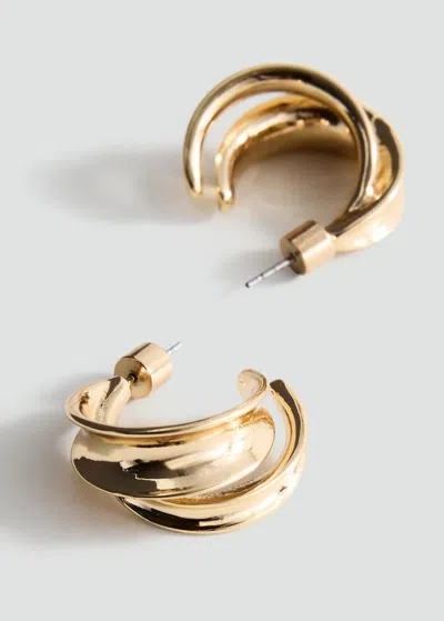 Mango Intertwined Hoop Earrings Gold