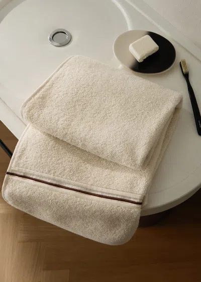 Mango Home Cotton Hand Towel With Embroidered Scalloped Edge Ecru